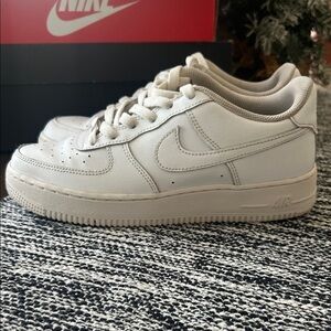 All white Nike Air Force Ones size 6.5Y